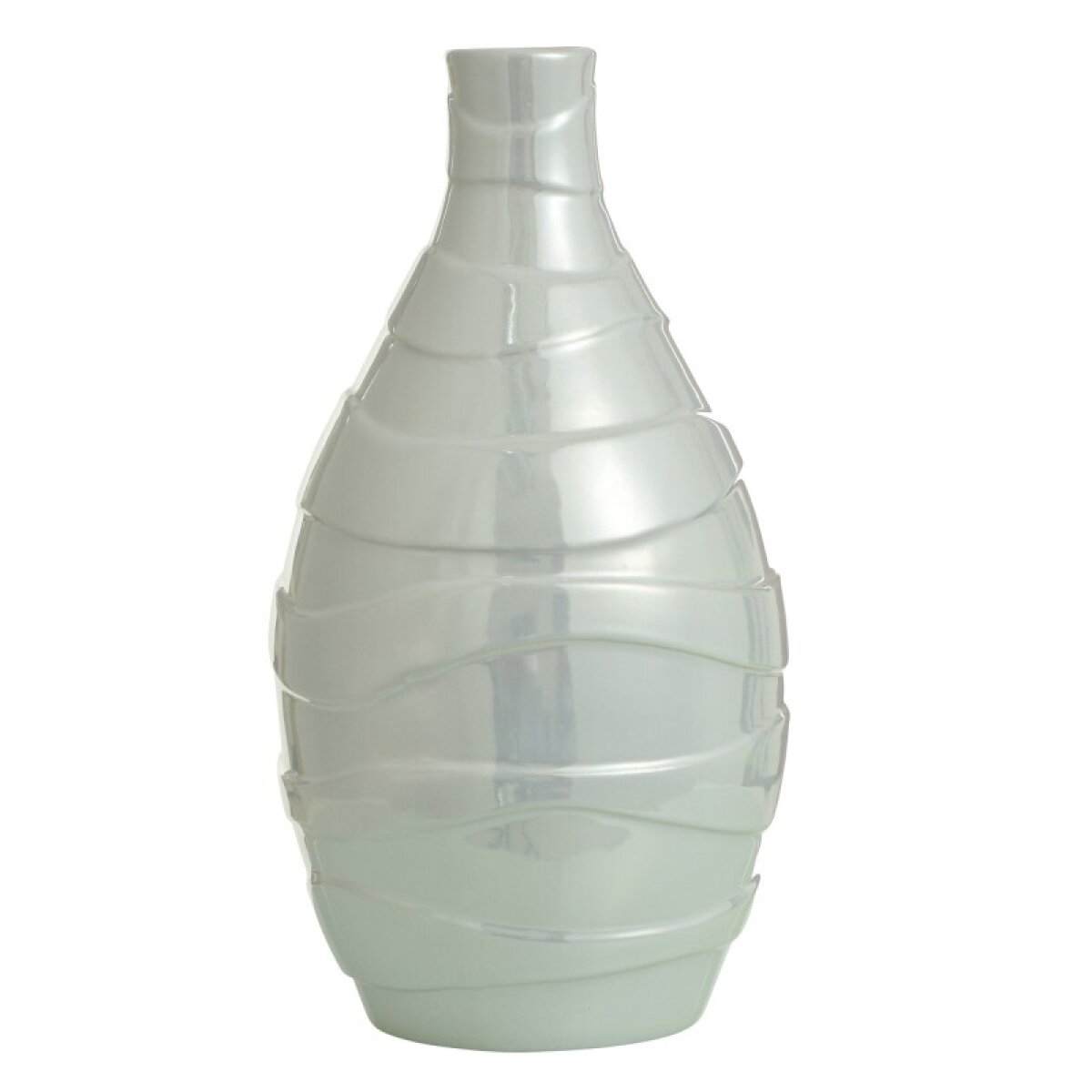 1b65dfdfdc72a98f75cc6f6297691feb Norman Wyatt Home Pearlescent White Ceramic Vase 18in - Image 1