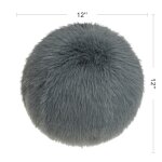 Dann Foley Lifestyle Taupe Faux Fox Hair Throw Pillow With Feather Filled Insert - Image 4