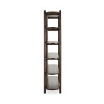 Redford Solid Wood Bookcase - Bark Brown - Image 4