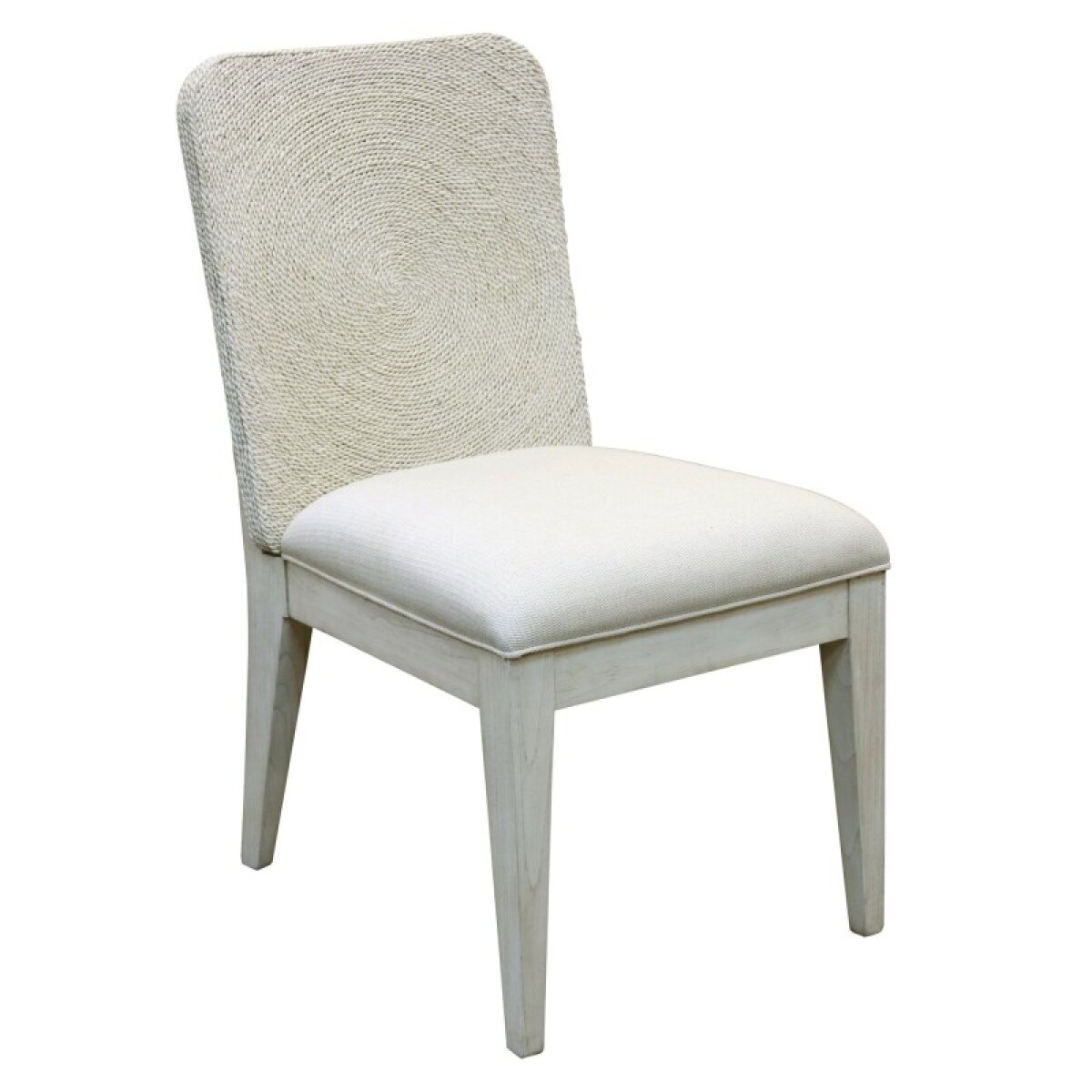 1ca6bd0846b55352f29d11b33092c480 Lauren Dining Chair Solid Sungkai Wood With Woven Seagrass In Ocean Wave Finish And Linen Fabric L - Image 1