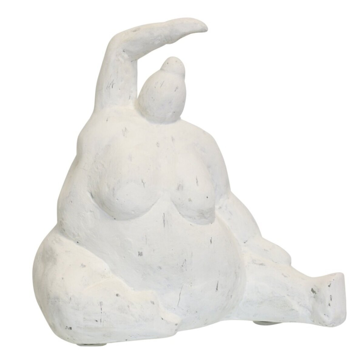 1cd63da29d899d07e4f2c54bdc860fe0 Sumo Yoga Weathered White Resin Statue - Image 1