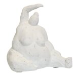 Sumo Yoga Weathered White Resin Statue
