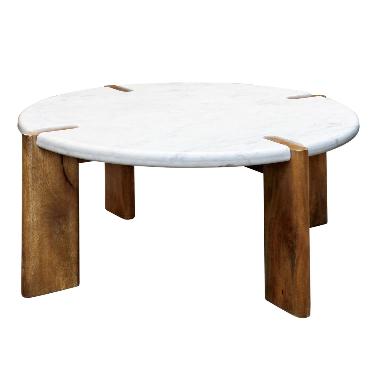 1d3416fe3987fc109d15d169b823f5a4 Noland Coffee Table | Walnut Finish On Mango Wood With White Marble Top - Image 1