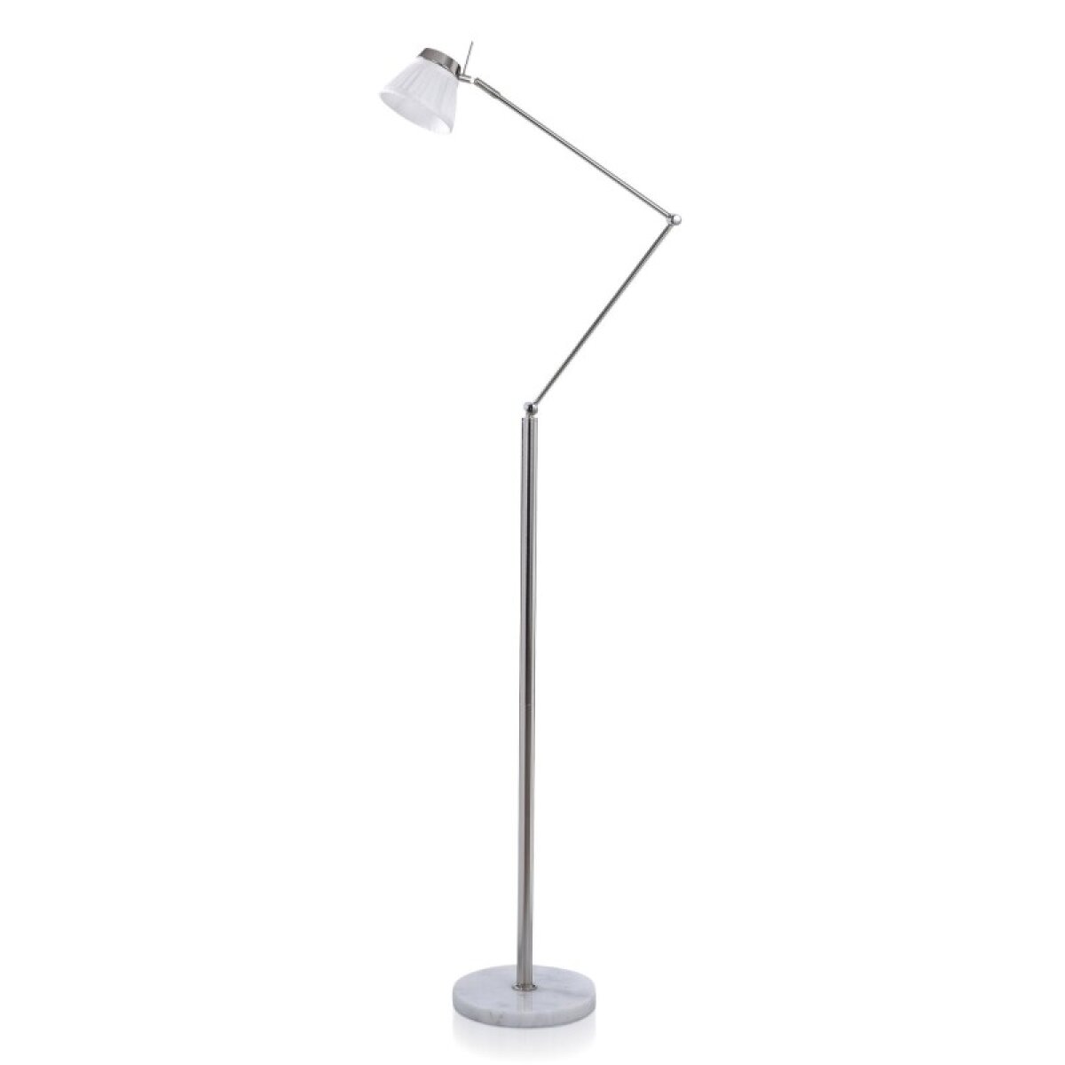 1dae2e4800de9a85f378cbb0a954202e Dann Foley Lifestyle Polished Nickel Metal Swing Arm Floor Lamp With White Shade 5 Watts Led 9 - Image 1
