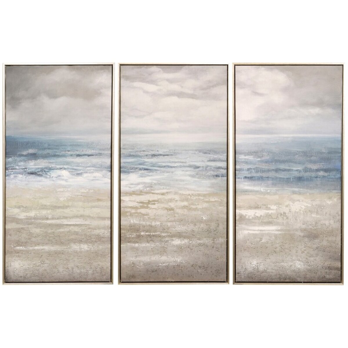 1dc3b1ce36db074a2bdf37556fef6419 Natural Views Hand Painted Framed Canvas Set Of 3 - Image 1