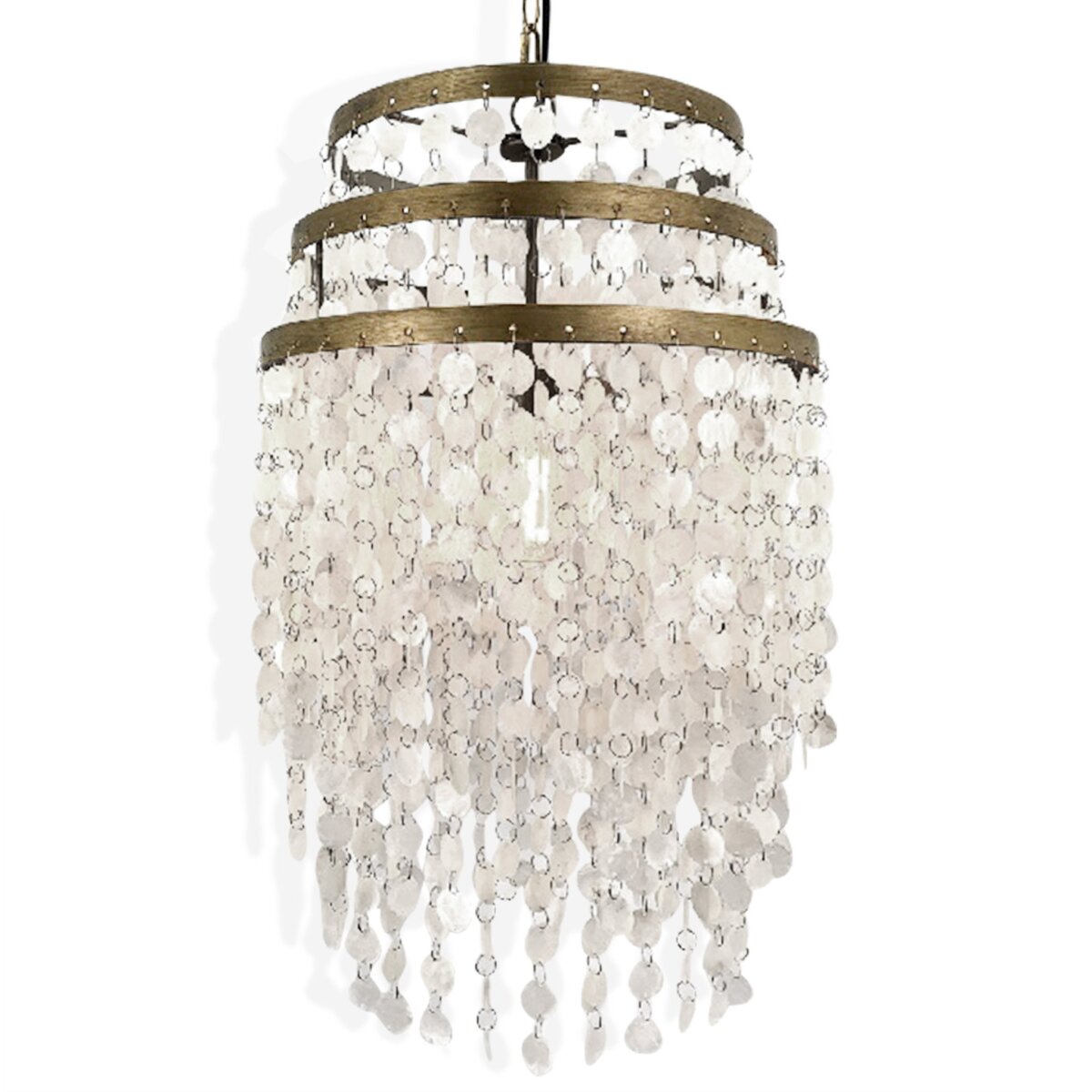 1ddac1f7689828a721480191b4e21701 Bodhi Chandelier | Natural Shell With Brass Finished Metal - Image 1