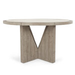 Vincent Solid Wood Round Dining Table - Distressed Gray - Image 3