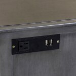 Vintage Gray Side Table With Drawer And Cabinet - Image 3