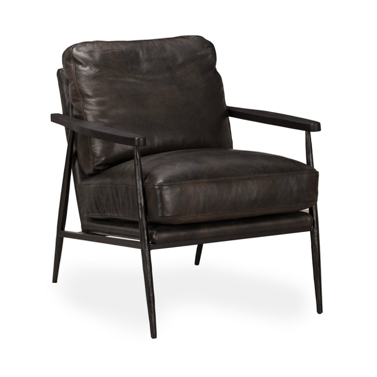 1e908f9c07fed9e2da5aec2a647c458f Christopher Leather Club Chair - Jet Black - Image 1