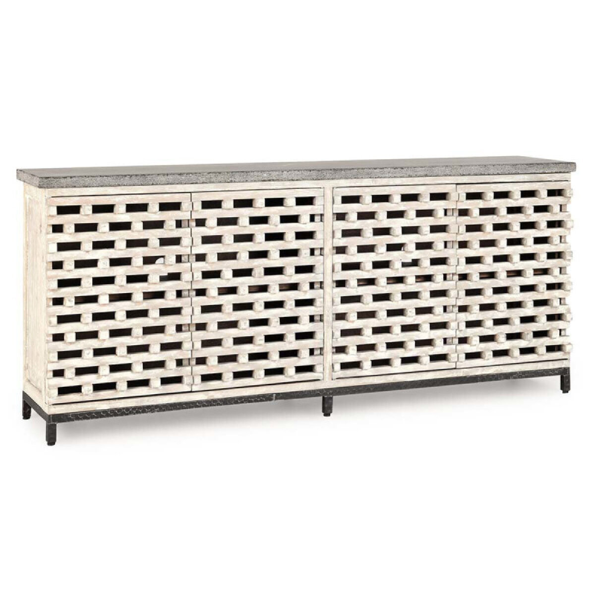 1ea756f3e4fefb848ddcee6bd73e95a0 Virginia Solid Wood 4dr Cabinet - Timeworn Cream/blue Stone - Image 1