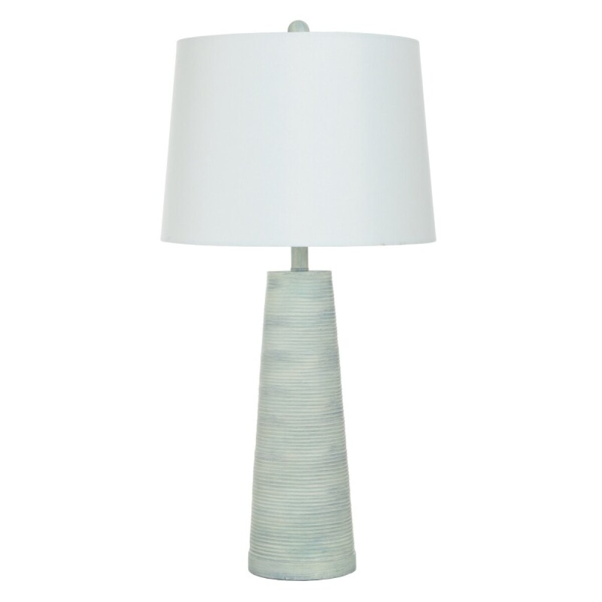 1f47d2467c089b83e642ea986242b033 Sky Blue Washed Cone Ribbed Table Lamp Base Polyresin - Image 1