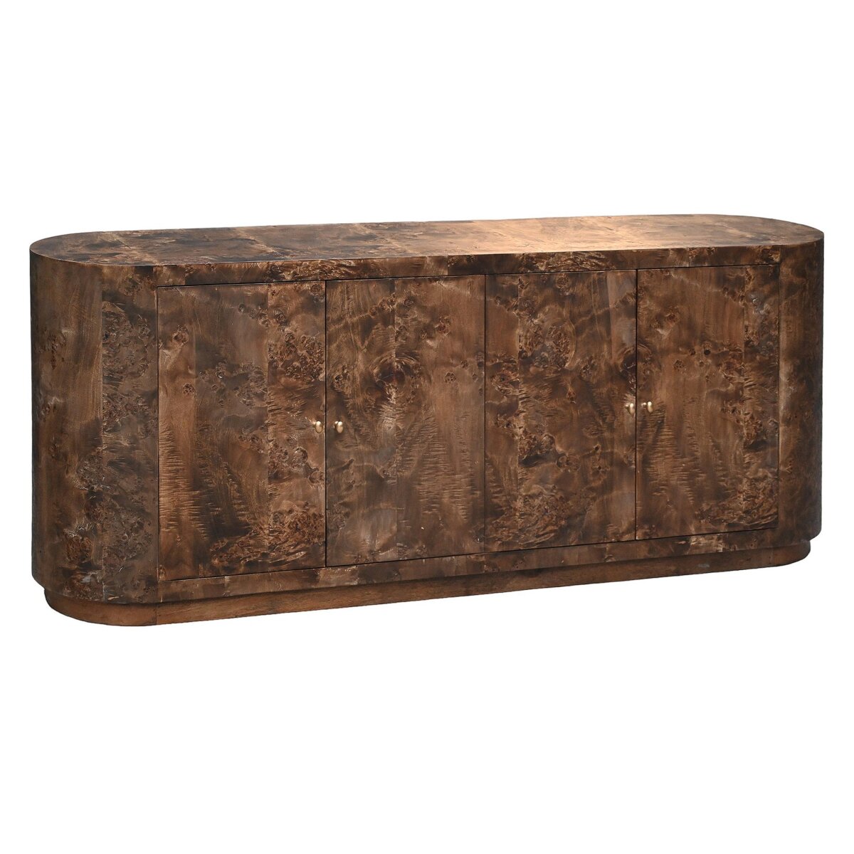 1f797b4d83213534d563dc07a2478a98 Bellamy Sideboard | Chocolate Burl Wood On Mango Wood | 4 Door - Image 1