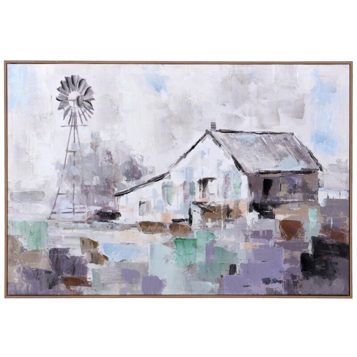 1faff89f65ff189d437fc4f778e391fa Farm Impression I Hand Embellisged Framed Printed Canvas - Image 1