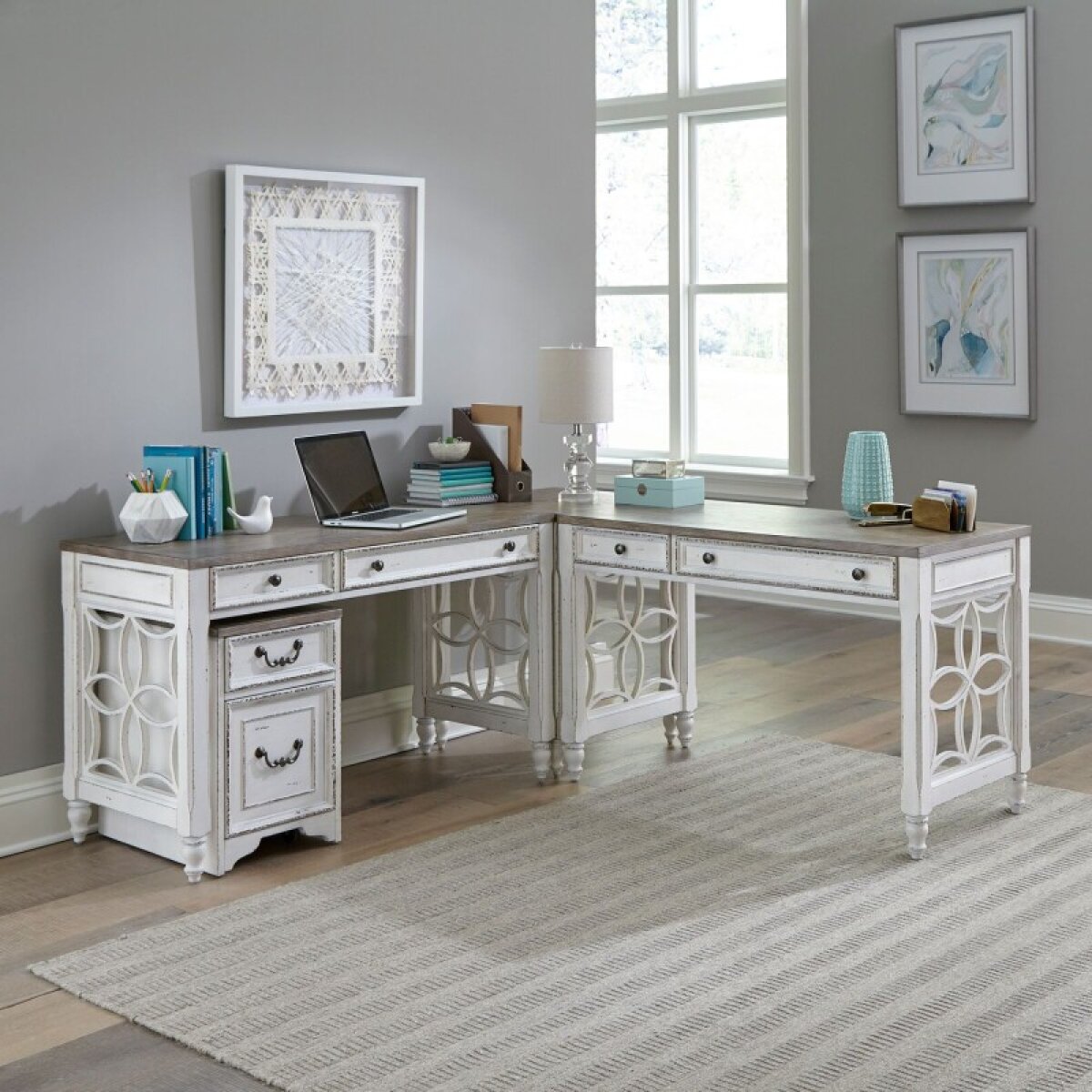 1fdea10ac51710023ee95c52d7fd2364 Magnolia Manor Opt L Shaped Desk Set - Image 1