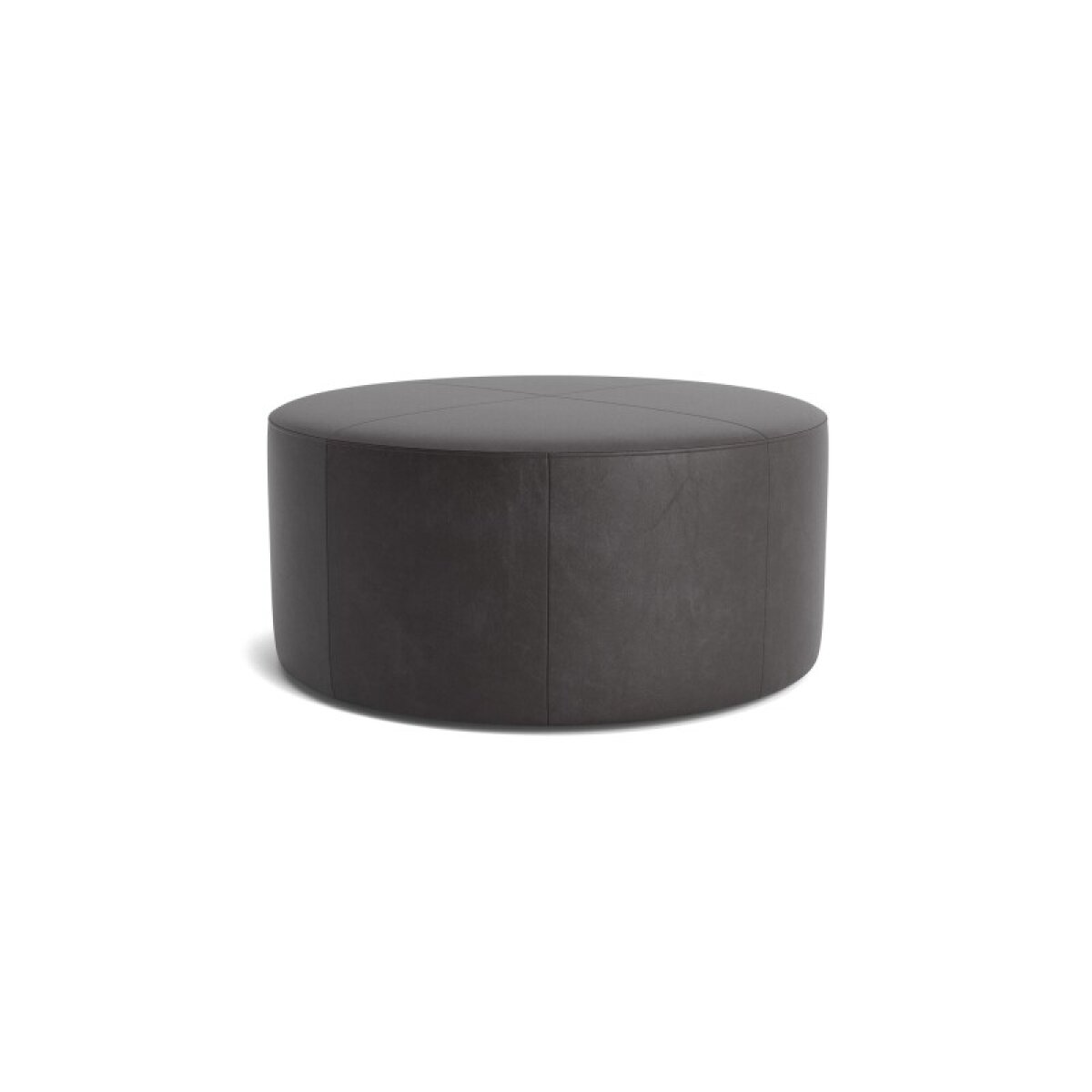 201ed5dc4e83382c6abdcf95a01fbb4d Kelly Leather Round Ottoman - Image 1