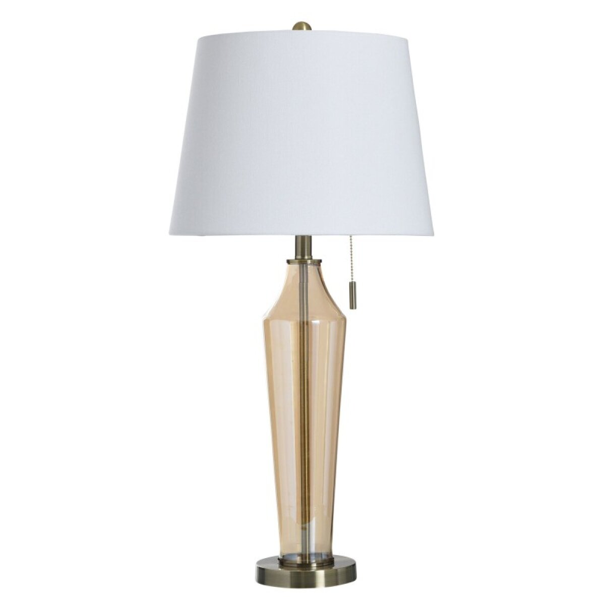 202db8e439de48a2fa1ac5f0ce8566ae Elegance & Antique Brass Glass Table Lamp - Image 1