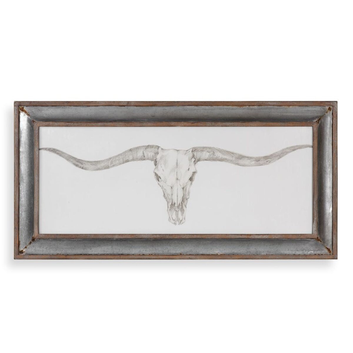 2050f44c7a8ac56d7fbc57577ae1bde6 Western Skull Mount Framed Print - Image 1