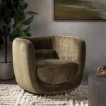 Nico Upholstered Swivel Chair - Olive Green - Image 7