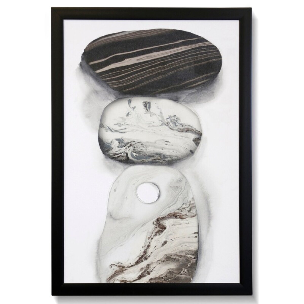 20dbd0dffb2a2466ab64467bbb9fc6c2 River Rocks Ii Textured Framed Print - Image 1