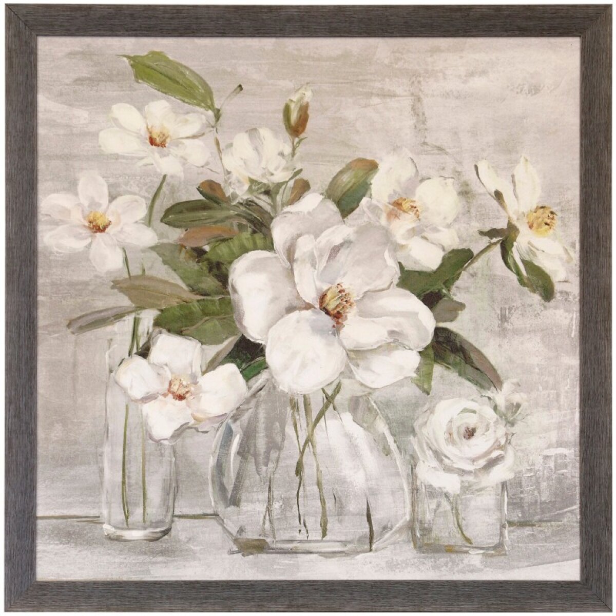 212069ec4d9c8a593555fdbca8c1b7f3 Romantic Magnolias Textured Framed Print - Image 1