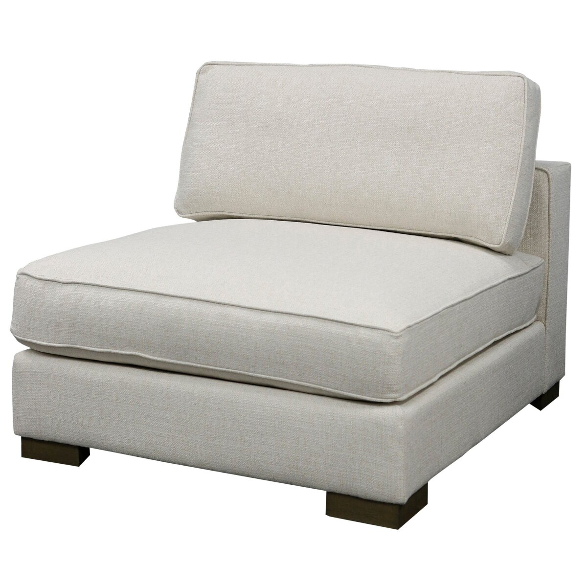 217daa1178a43d8641f60c4f3818eeb5 Barron Sectional- Armless | Bermuda Natural Fabric On Hardwood Frame - Image 1