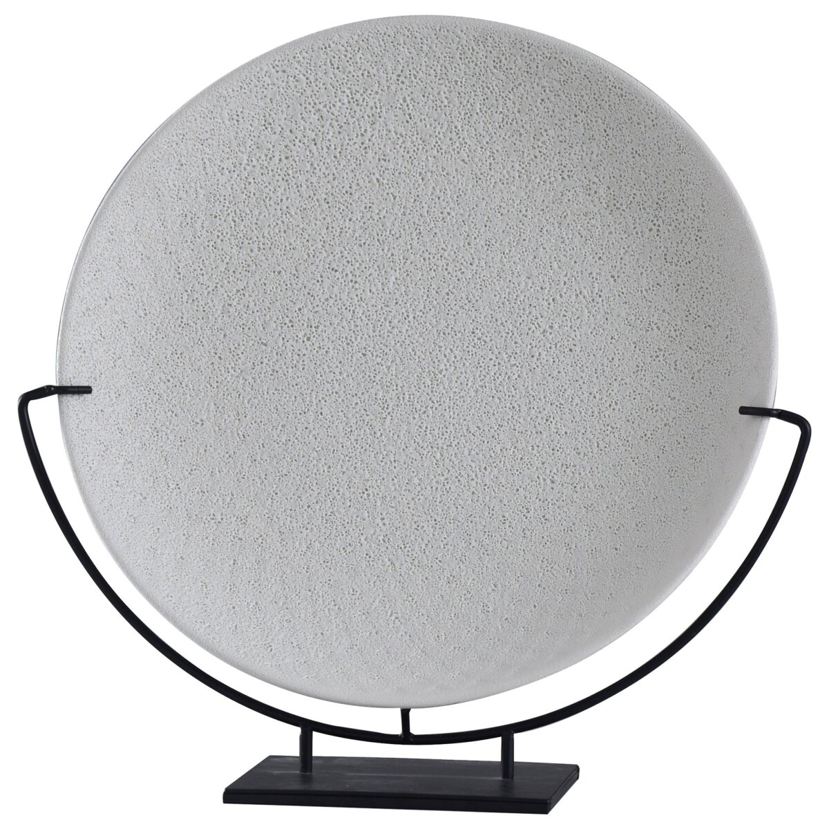 21bb001e950c03ed85bfb311f860dff1 Rafina Charger | Cream Finish On Ceramic With Black Metal Base - Image 1