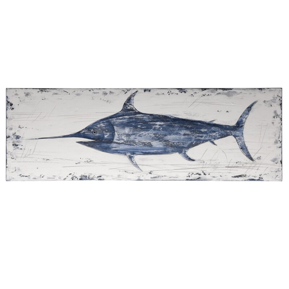 2242ef716ee3d02096cef35093dd70e5 Rustic Swordfish Coastal Handmade Oil Painting - Image 1