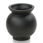 Emory Vase- Small | Matte Black Concrete Finish On Ceramic