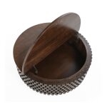 Norwood Solid Wood Round Coffee Table - Bark Brown - Image 6