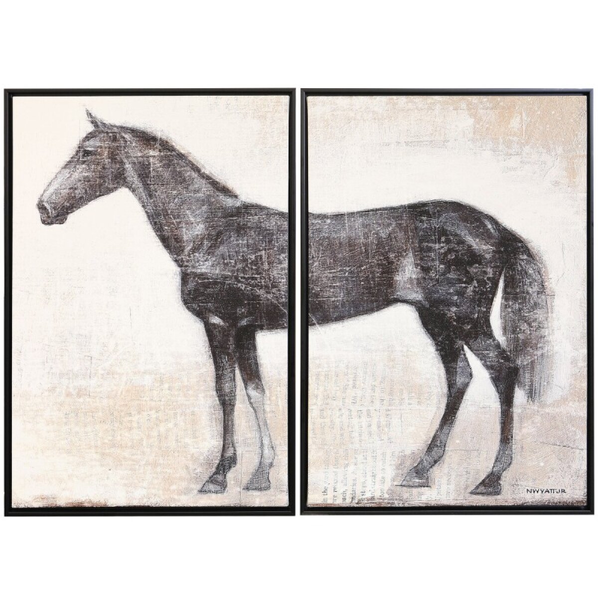 22ac78d84c13b0ee3bb59c1cc0897468 Rustic Equinel Set Of 2 Norman Wyatt Manufactured Canvas - Image 1