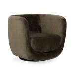 Nico Upholstered Swivel Chair - Olive Green