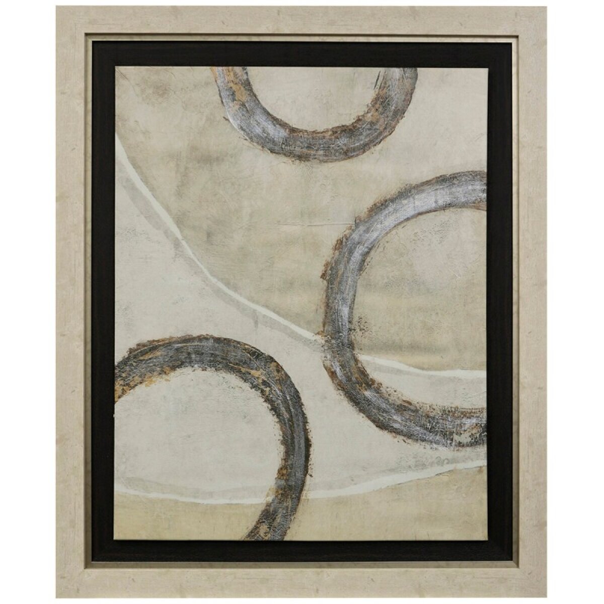 232cde5fbcd5501c1636272f8751933b Embellished Reglets Ii Stretched Hand Painted Canvas Mounted And Framed - Image 1