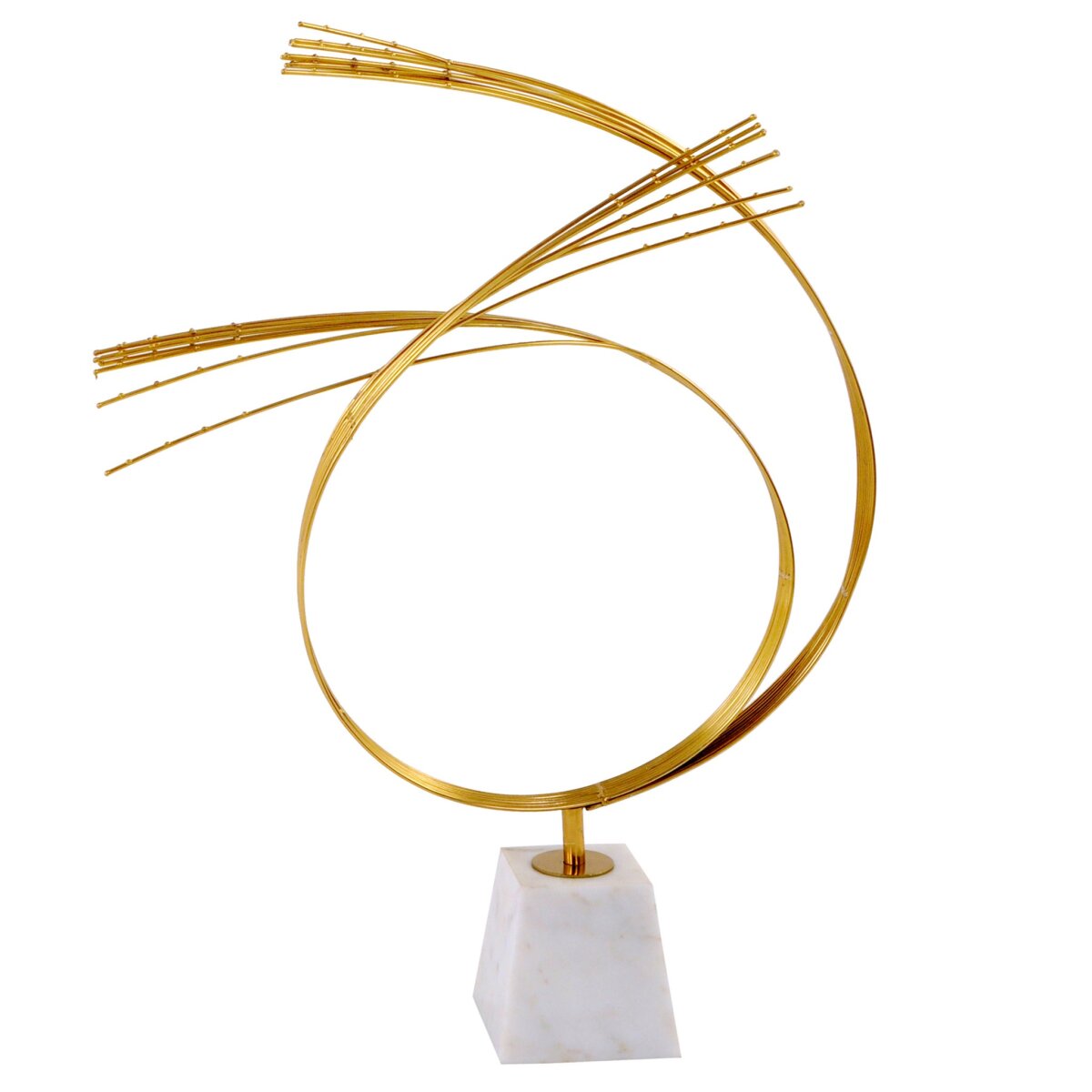 235487960b718f05ec5a27029a843f1d Agra Statue- Small | Gold Finish On Metal With Marble Base - Image 1