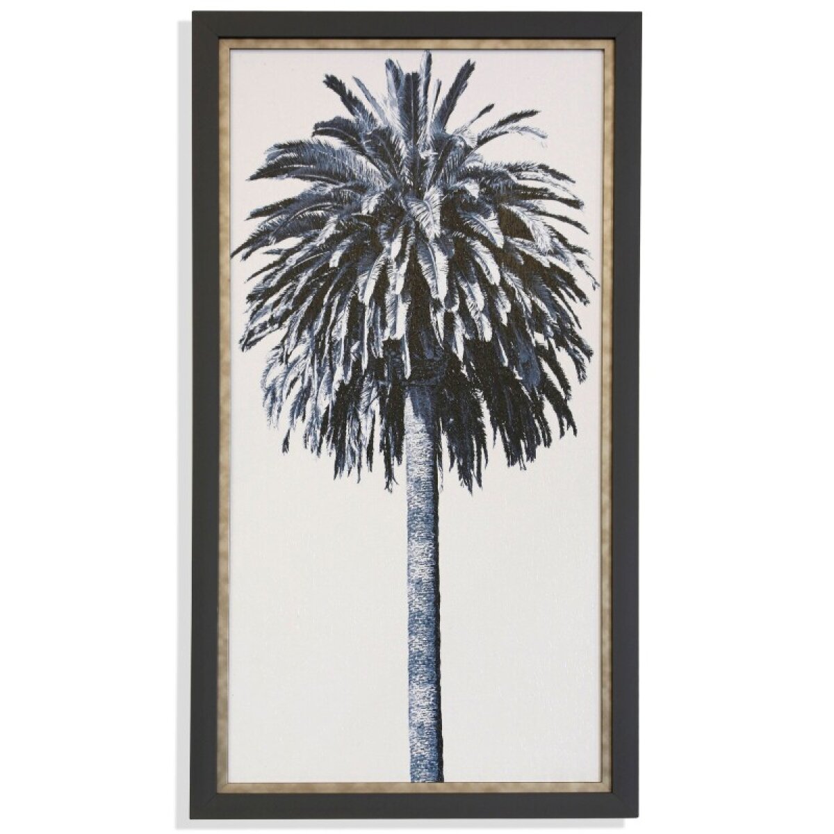 236130328acf94ddabc6c6b1793bcc80 Palm Tree Blue Iitextured Framed Print - Image 1