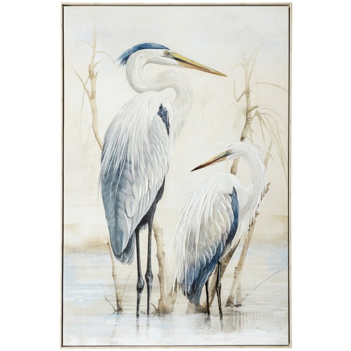 2382972acca1dc4d94d5e27226ecc8ff Southern Egret I Hand Embellished Framed Canvas - Image 1