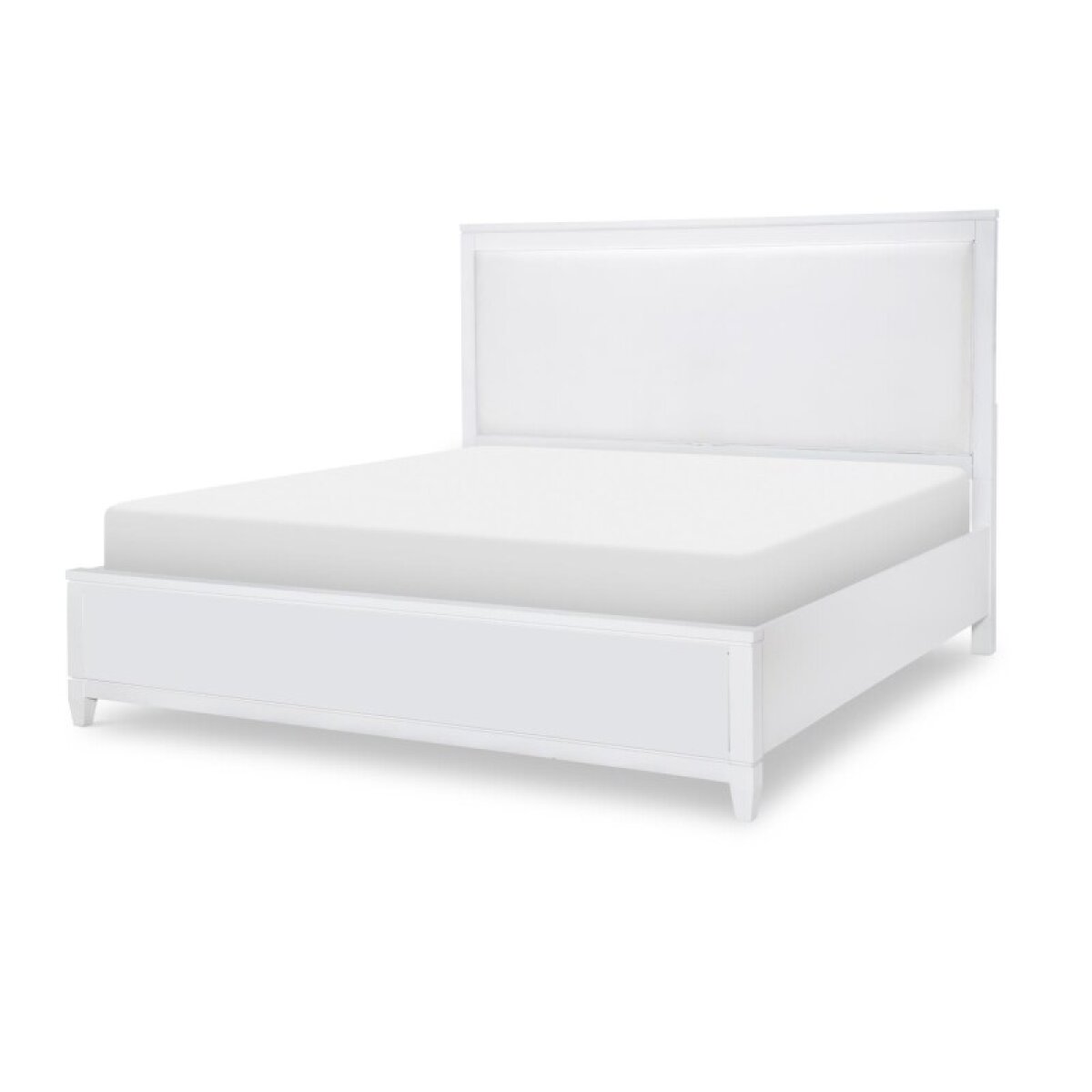 23948bada4d6a7f4305603bda6655945 Complete Upholstered Bed Ca King 6/0 White Finish - Image 1