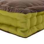 Dann Foley Lifestyle Large Landon Floor Pillow Cocoa Velvet And Avocado Linen - Image 2