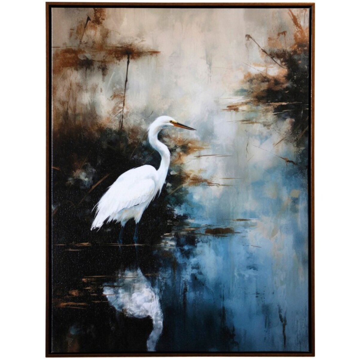 2467ea90992c7ffce621c223211128e9 Egret In Lake Framed Canvas - Image 1