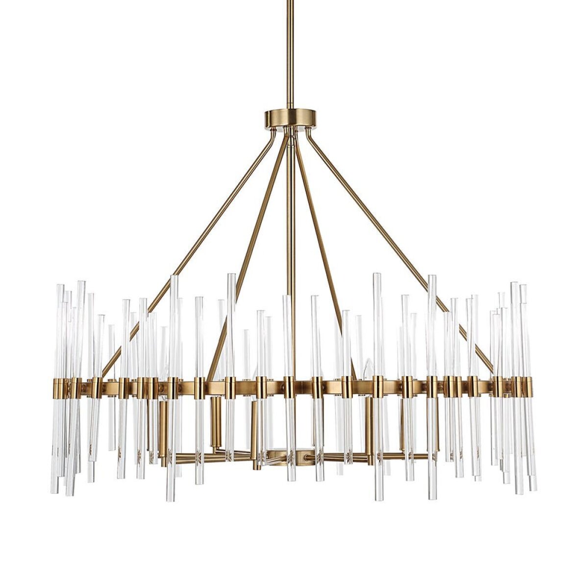 248c03a4ec56192b07ac88fb3677dd09 Crystal Stick, 8 Lt Chandelier - Image 1