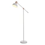 Copper & White Metal Task Adjustable Floor Lamp 40 Watts - Image 3