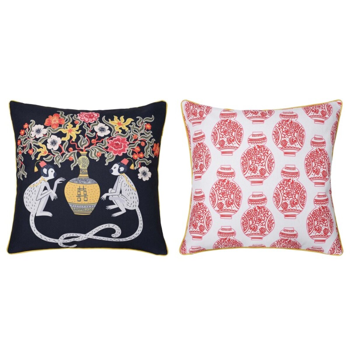 26871843bc25897912366c14cbf41ebb Dann Foley Lifestyle Decorative Double Sided Pillow With Floral Ginger Jar Prints - Image 1