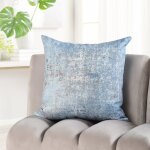 Norman Wyatt Home Distressed Blues Designer Down Filled Pillow - Image 3