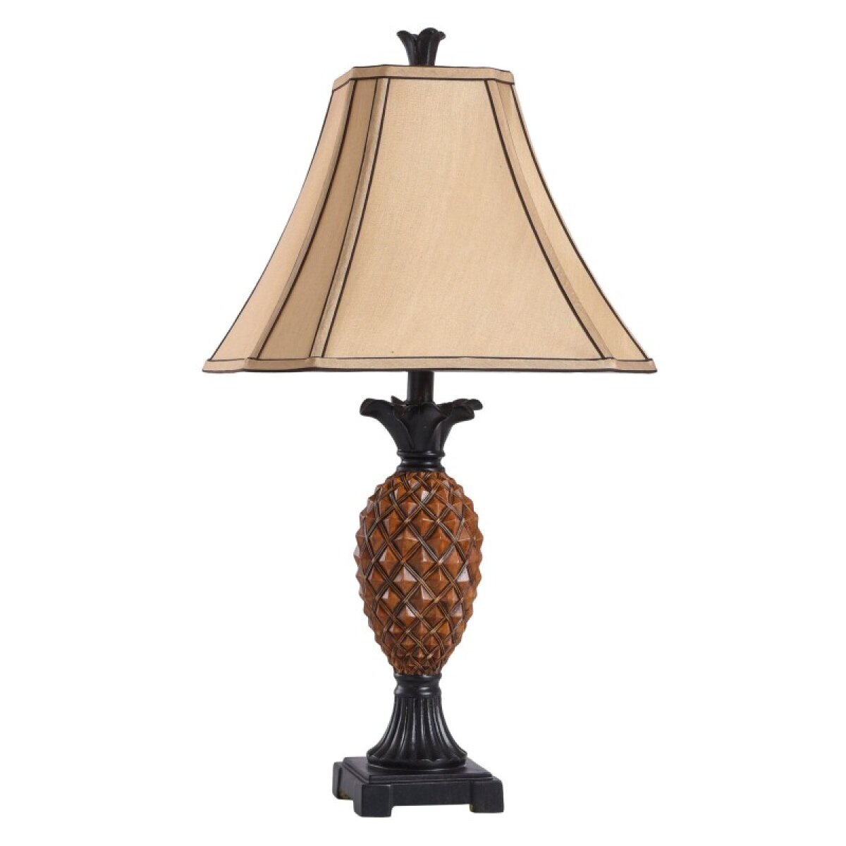 26d6ae201b9a1163aa6df7740d2e04af Classin Pinapple Textured Table Lamp With Trimmed Square Cut Corner Bell Shade - Image 1