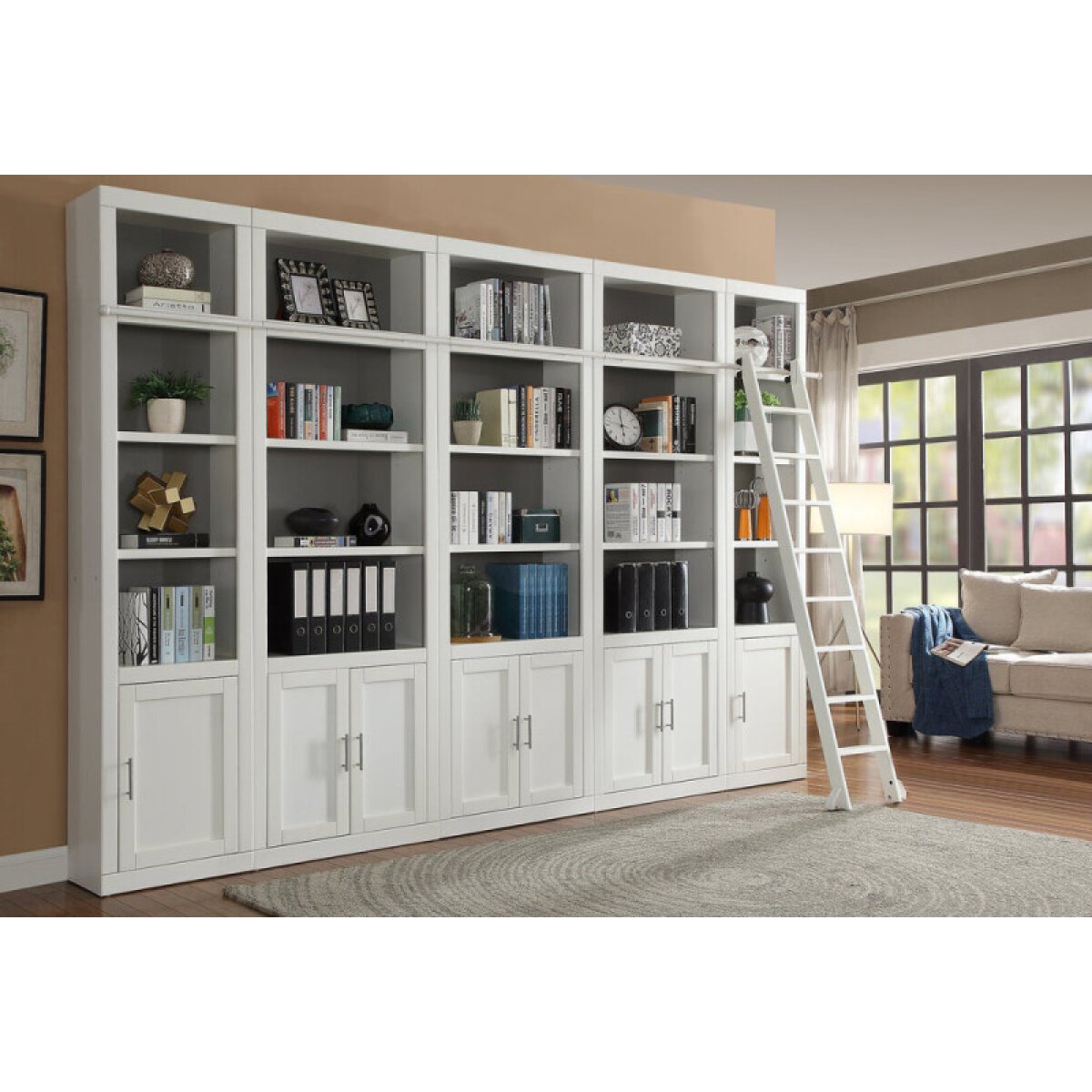279518e351cfce0594fe9a0e32fd6be2 Catalina 6pc Small Library Wall With Ladder - Image 1