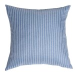 Dann Foley Lifestyle Down Feather Linen Pillow With Chambrey And White Pinstripe Printing