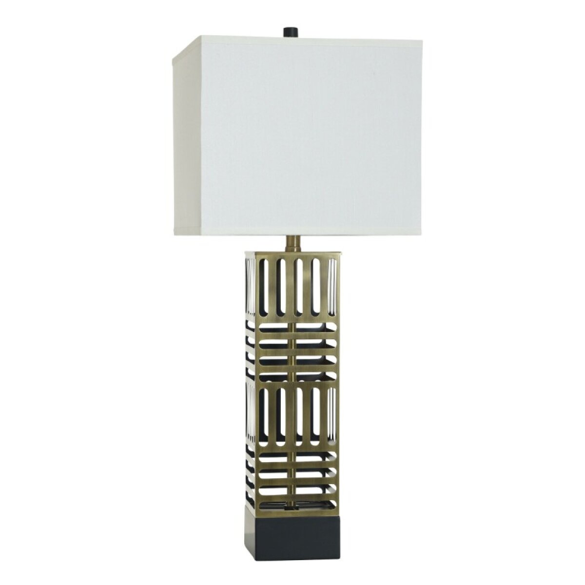 2807b30334551f132729f93b6ae48c0a Norman Wyatt Home Orion Plated Ab Steel Table Lamp 34in - Image 1