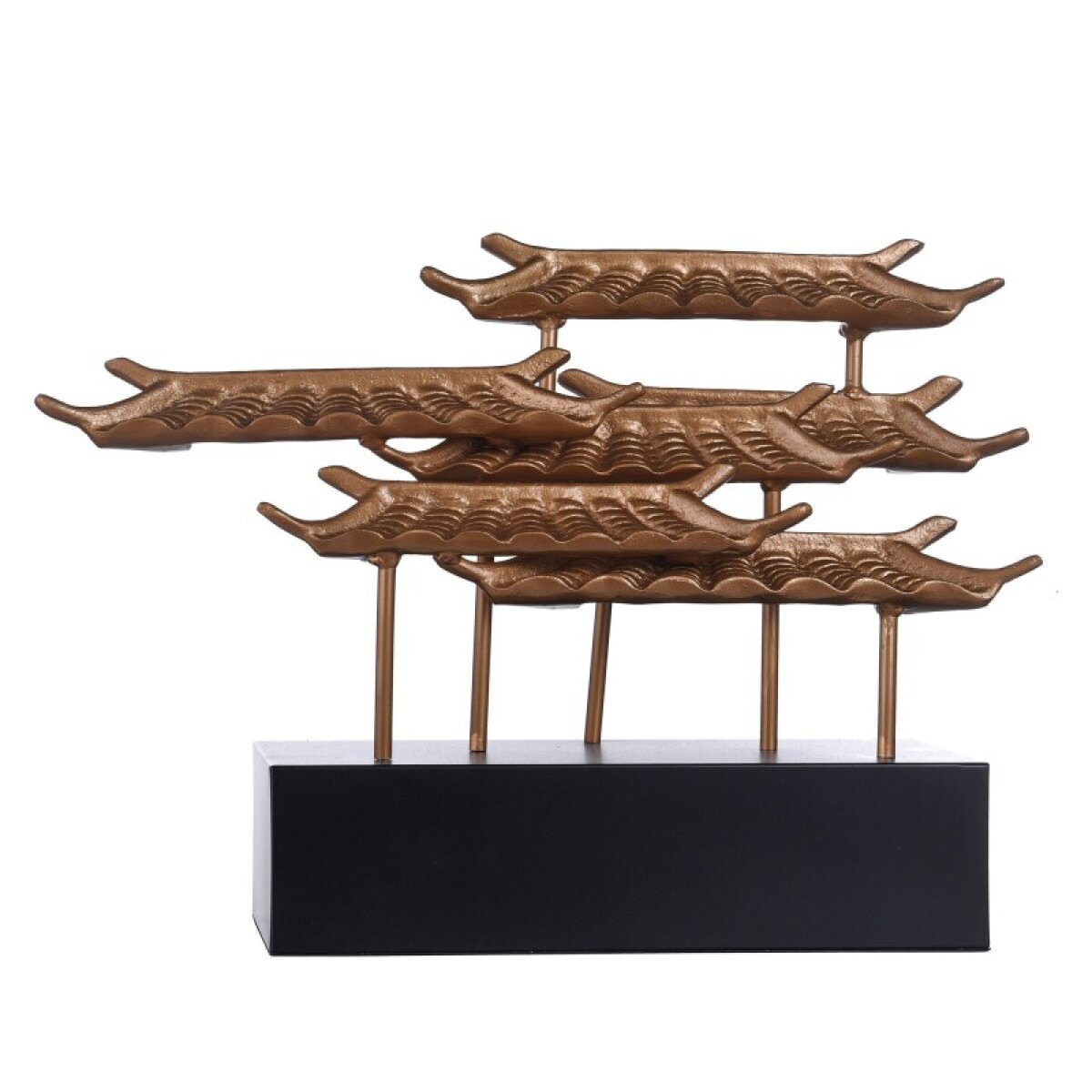 28459a6d23cbe15e383a2630b49c4066 Dann Foley Lifestyle Asian Inspired Pagoda Tiered Tower In Brass And Black Iron Finish - Image 1