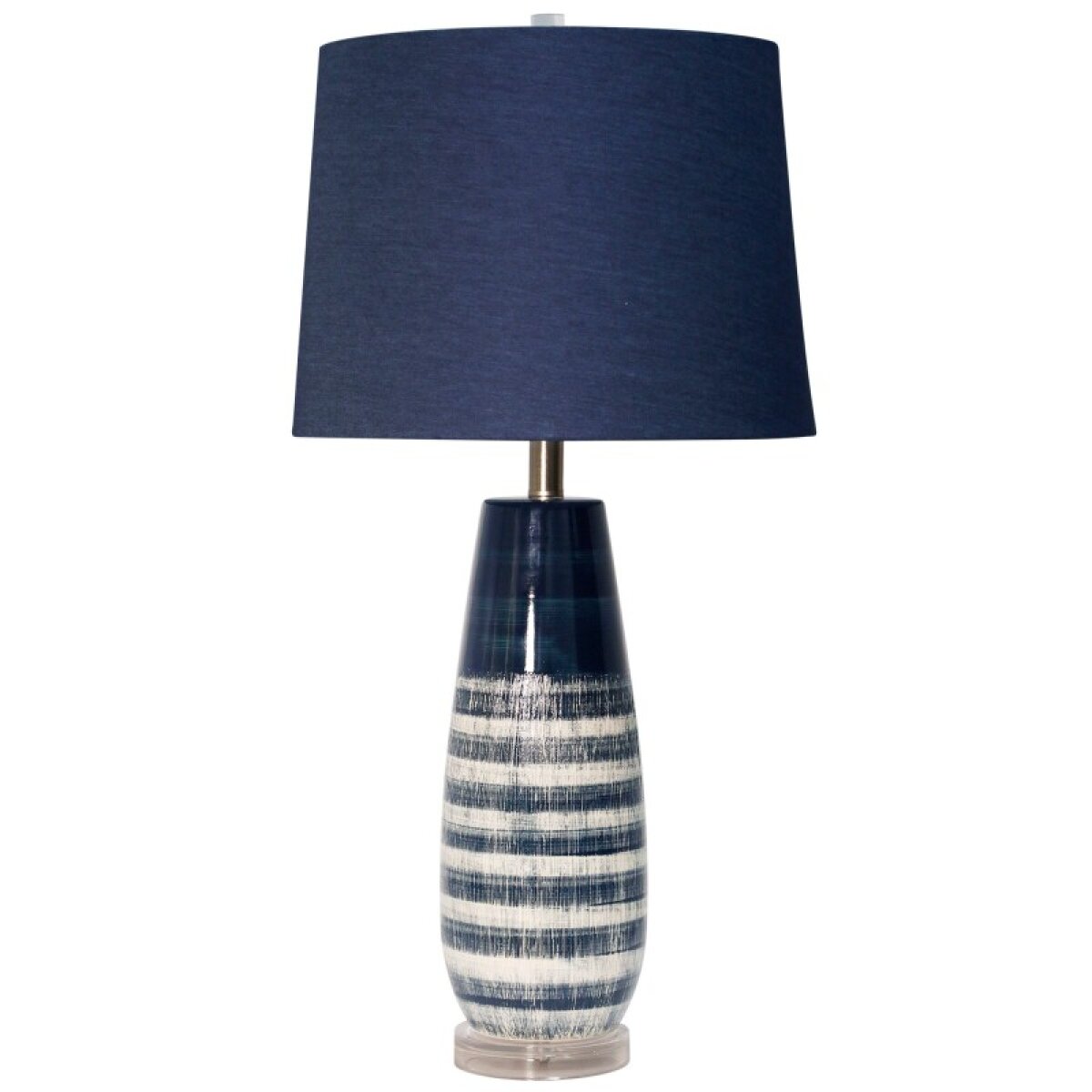 288a8d6775259e2c154805c4bea00c85 Berni Blue Table Lamp Two Tone Textured Body Ceramic Table Lamp With Clear Acrylic Base - Image 1
