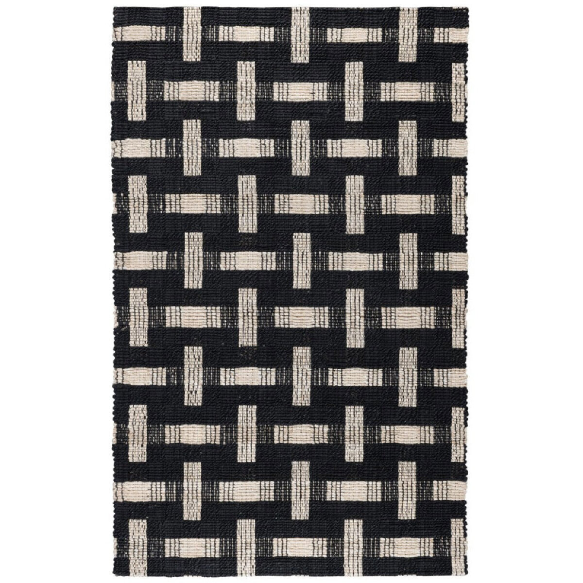 28d2946a8fbfcf924baf18856a643e13 Preston Rug - Black/Ivory / 1'x1' Swatch / Swatch - Image 1