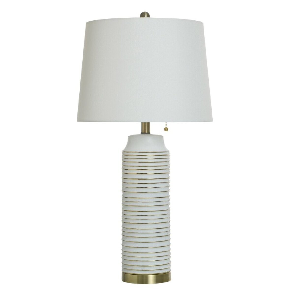 29062ef33551ef28de15103502279280 White Gold Ceramic Table Lamp 30in 100 Watts - Image 1